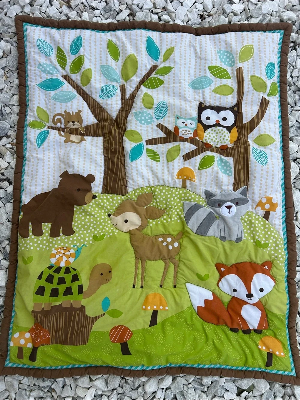 Children's Woodland Animals Quilted Play Mat